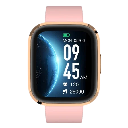 Smartwatch GRC STYLE - złoty, z wyświetlaczem pokazującym datę, godzinę, tętno i liczbę kroków