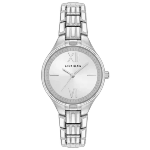 Model ANNE KLEIN CLASSIC 28MM AK-4061SVSV to elegancki zegarek w srebrnym kolorze, który emanuje nowoczesnym minimalizmem. Koperta o średnicy 28 mm doskonale komponuje się z delikatną bransoletą o unikalnym wzorze, nadając całości subtelnego i wyrafinowanego wyglądu. Na tarczy znajdują się stylowe rzymskie cyfry XII i VI, podkreślające klasyczny charakter zegarka. Idealny wybór dla osób ceniących elegancję i prostotę w codziennym użytkowaniu oraz na specjalne okazje.