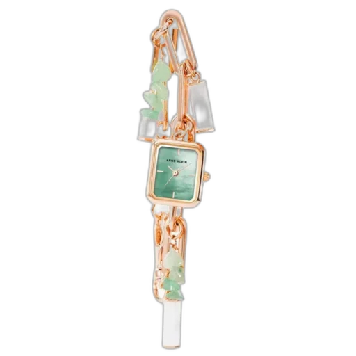 Model ANNE KLEIN CLASSIC 18MM AK-4108AVCH to niezwykle oryginalny zegarek damski, który łączy funkcjonalność z artystycznym stylem. Jego zielona tarcza w połączeniu z kopertą w odcieniu różowego złota tworzy eleganckie i wyrafinowane połączenie. Zdobienia w formie zawieszek oraz kamieni dodają mu unikalnego charakteru, przypominając stylową bransoletkę. Idealny wybór dla kobiet, które cenią sobie wyjątkowy design i subtelny akcent kolorystyczny.
