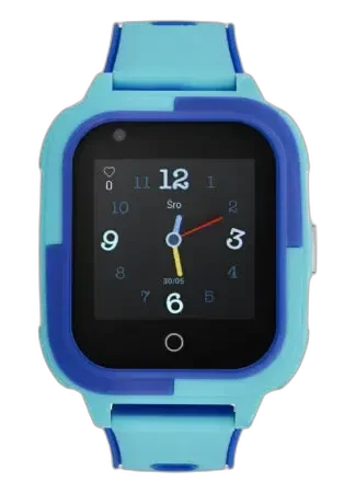 Smartwatch Garett Kids Craft 4G RT w niebieskim kolorze z granatowymi akcentami. Wyposażony w kolorowy ekran dotykowy, funkcje lokalizacji GPS i możliwość wykonywania połączeń. Idealny dla dzieci, zapewniając wygodę oraz możliwość kontaktu z opiekunami.