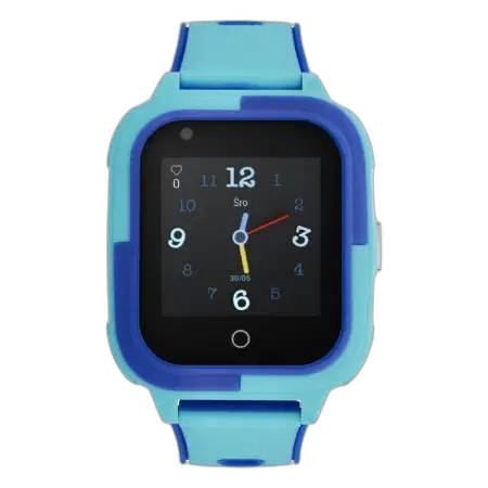 Smartwatch Garett Kids Craft 4G RT w niebieskim kolorze z granatowymi akcentami. Wyposażony w kolorowy ekran dotykowy, funkcje lokalizacji GPS i możliwość wykonywania połączeń. Idealny dla dzieci, zapewniając wygodę oraz możliwość kontaktu z opiekunami.