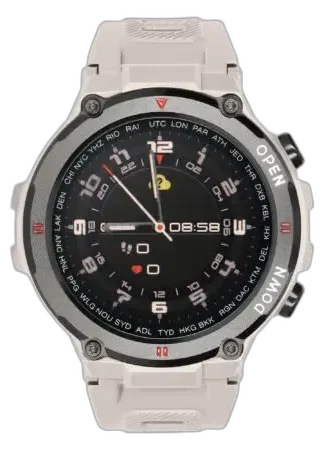 Smartwatch Garett Sport Combat RT w eleganckim beżowym kolorze, z wytrzymałą konstrukcją i czytelnym wyświetlaczem. Wyposażony w GPS, monitor aktywności, tryby sportowe oraz możliwość odbierania powiadomień ze smartfona. Idealny do codziennego użytku i aktywnego stylu życia.